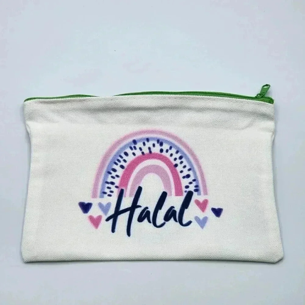 Halal Canvas Zipper Pencil Bag Makeup Bag Pouch Bag Handmade NWT